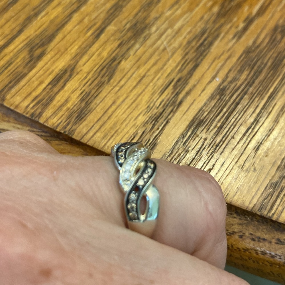 Affinity Diamond Ring Size 7 Sterling Silver Cros… - image 3